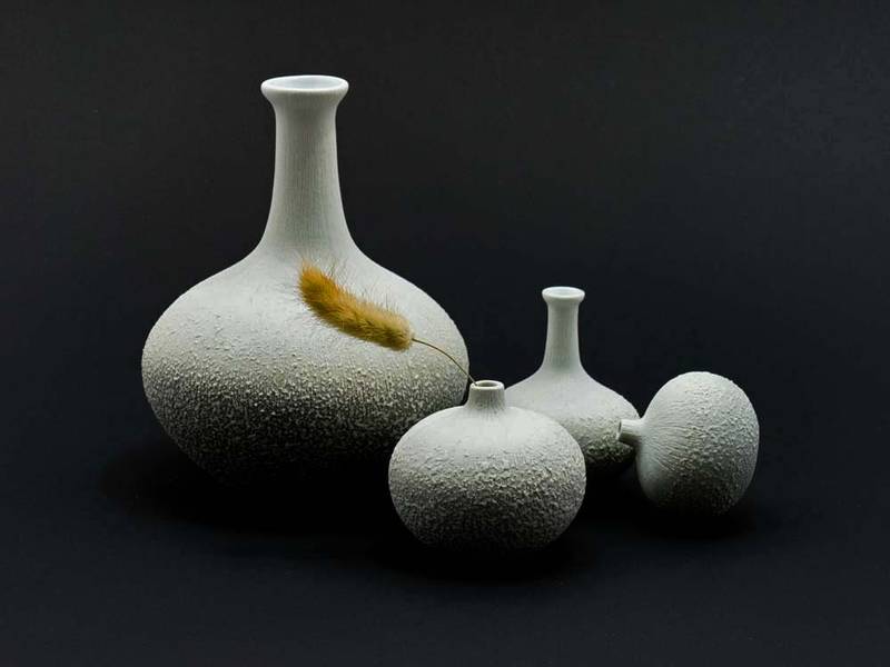 Vase Bari, liten – Hvit grov